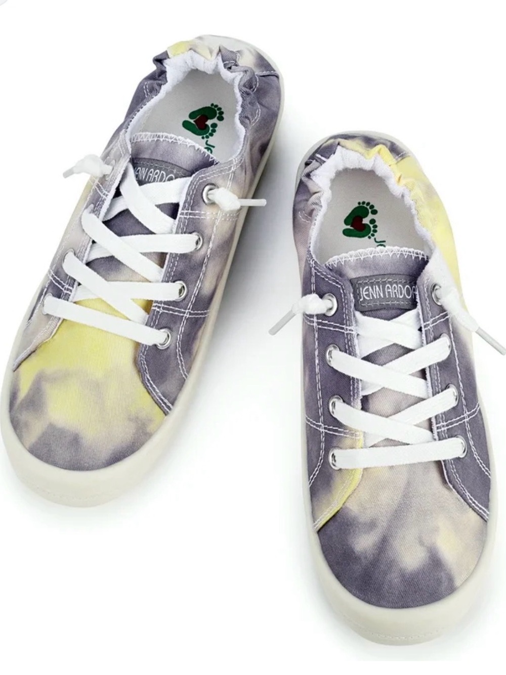 Women's Tie-Dye Canvas Sneakers in Yellow & Gray